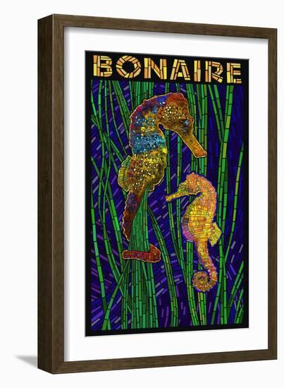Bonaire, Dutch Caribbean - Seahorse Mosaic-Lantern Press-Framed Art Print