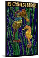 Bonaire, Dutch Caribbean - Seahorse Mosaic-Lantern Press-Mounted Art Print