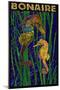 Bonaire, Dutch Caribbean - Seahorse Mosaic-Lantern Press-Mounted Art Print