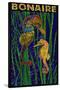 Bonaire, Dutch Caribbean - Seahorse Mosaic-Lantern Press-Stretched Canvas