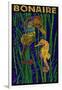 Bonaire, Dutch Caribbean - Seahorse Mosaic-Lantern Press-Framed Art Print