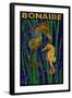 Bonaire, Dutch Caribbean - Seahorse Mosaic-Lantern Press-Framed Art Print