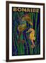 Bonaire, Dutch Caribbean - Seahorse Mosaic-Lantern Press-Framed Art Print