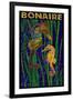 Bonaire, Dutch Caribbean - Seahorse Mosaic-Lantern Press-Framed Art Print