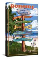 Bonaire, Dutch Caribbean - Sign Destinations-Lantern Press-Stretched Canvas