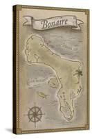 Bonaire, Dutch Caribbean - Treasure Map-Lantern Press-Stretched Canvas