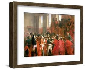 Bonaparte and the Council of Five Hundred at St. Cloud, 10th November 1799, 1840-Francois Bouchot-Framed Giclee Print