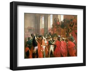 Bonaparte and the Council of Five Hundred at St. Cloud, 10th November 1799, 1840-Francois Bouchot-Framed Giclee Print