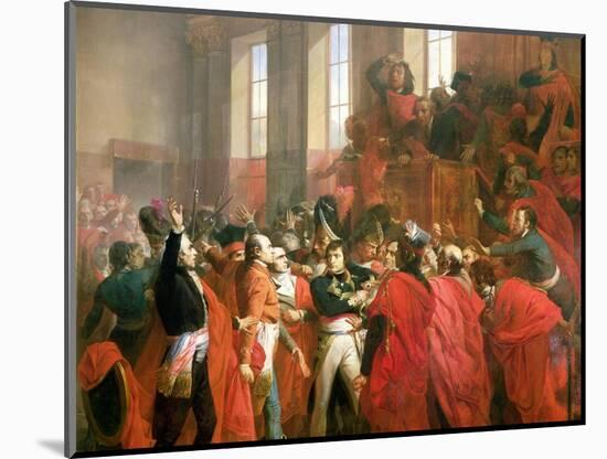 Bonaparte and the Council of Five Hundred at St. Cloud, 10th November 1799, 1840-Francois Bouchot-Mounted Giclee Print