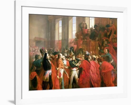 Bonaparte and the Council of Five Hundred at St. Cloud, 10th November 1799, 1840-Francois Bouchot-Framed Giclee Print