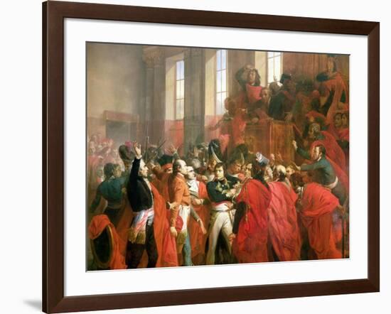 Bonaparte and the Council of Five Hundred at St. Cloud, 10th November 1799, 1840-Francois Bouchot-Framed Giclee Print