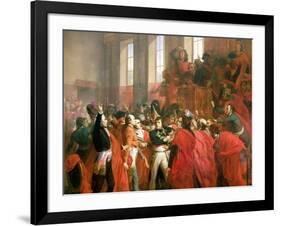 Bonaparte and the Council of Five Hundred at St. Cloud, 10th November 1799, 1840-Francois Bouchot-Framed Giclee Print