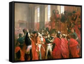 Bonaparte and the Council of Five Hundred at St. Cloud, 10th November 1799, 1840-Francois Bouchot-Framed Stretched Canvas