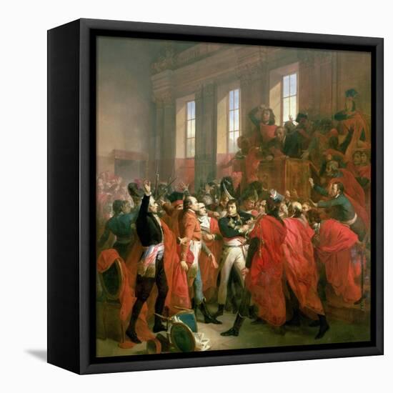 Bonaparte and the Council of Five Hundred at St. Cloud, 10th November 1799, 1840-Francois Bouchot-Framed Stretched Canvas