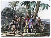 Christopher Columbus Arriving in the New World, 1492 (1817-182)-Bonatti-Framed Giclee Print