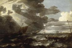 Seascape with Sailors Sheltering from a Rainstorm, mid 17Th Century (Oil on Panel)-Bonaventura Peeters-Giclee Print