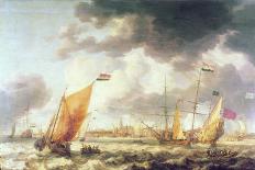 The Ships' Hercules' and 'Eenhorn', off the Coast of Hoorn (Holland), with a Description of the Cit-Bonaventura Peeters-Framed Giclee Print