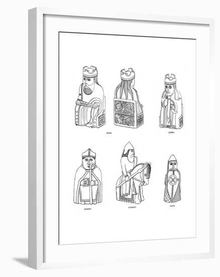 Bone Chessmen of Scandinavian Design, 12th or 13th Century-null-Framed Giclee Print