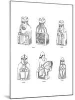 Bone Chessmen of Scandinavian Design, 12th or 13th Century-null-Mounted Giclee Print