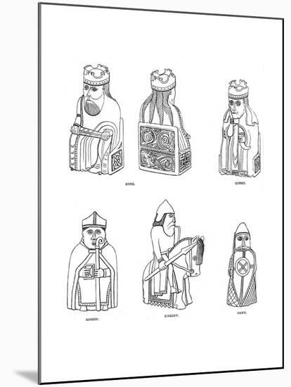 Bone Chessmen of Scandinavian Design, 12th or 13th Century-null-Mounted Giclee Print