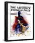 "Bone of Contention," Saturday Evening Post Cover, January 4, 1930-Robert L. Dickey-Framed Giclee Print