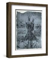 Bone Structure of the Human Neck and Shoulder, Facsimile Copy-Leonardo da Vinci-Framed Premium Giclee Print