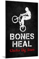 Bones Heal Chicks Dig Scars BMX Sports Poster Print-null-Mounted Poster