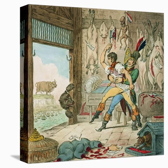 Boney and Talley, the Corsican Carcase - Butcher's Reckoning Day, Published by Hannah Humphrey,…-James Gillray-Stretched Canvas