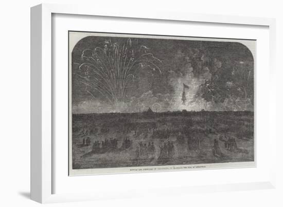 Bonfire and Fireworks on Blackheath, to Celebrate the Fall of Sebastopol-null-Framed Giclee Print