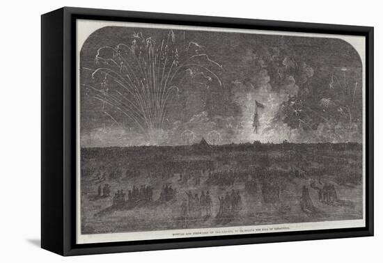 Bonfire and Fireworks on Blackheath, to Celebrate the Fall of Sebastopol-null-Framed Stretched Canvas