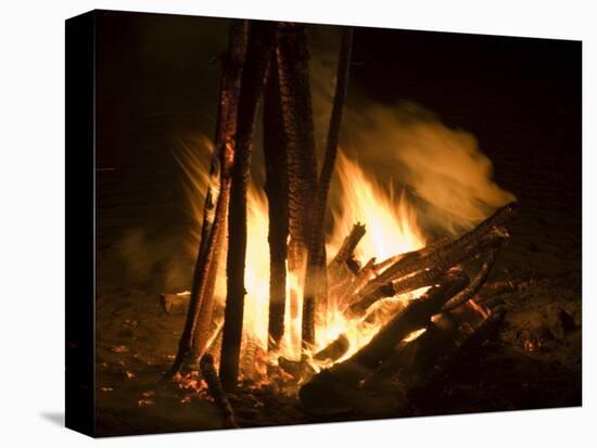 Bonfire on Beach, Punta Islita, Nicoya Pennisula, Pacific Coast, Costa Rica, Central America-R H Productions-Stretched Canvas