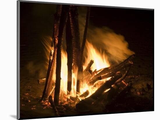 Bonfire on Beach, Punta Islita, Nicoya Pennisula, Pacific Coast, Costa Rica, Central America-R H Productions-Mounted Photographic Print