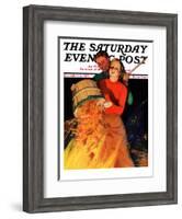 "Bonfire," Saturday Evening Post Cover, December 12, 1936-John Newton Howitt-Framed Giclee Print