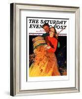 "Bonfire," Saturday Evening Post Cover, December 12, 1936-John Newton Howitt-Framed Giclee Print