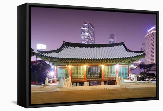 Bongeunsa Temple Grounds in the Gangnam District of Seoul, South Korea.-SeanPavonePhoto-Framed Stretched Canvas
