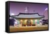 Bongeunsa Temple Grounds in the Gangnam District of Seoul, South Korea.-SeanPavonePhoto-Framed Stretched Canvas