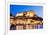 Bonifacio Citadel Seen from the Marina at Night-Massimo Borchi-Framed Photographic Print