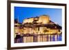 Bonifacio Citadel Seen from the Marina at Night-Massimo Borchi-Framed Photographic Print