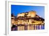 Bonifacio Citadel Seen from the Marina at Night-Massimo Borchi-Framed Photographic Print