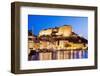 Bonifacio Citadel Seen from the Marina at Night-Massimo Borchi-Framed Photographic Print