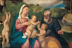 The Holy Family with Tobias and the Angel, Saint Dorothy-Bonifacio Veronese-Giclee Print