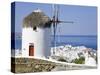 Bonis Windmill at the Folklore Museum in Mykonos Town, Island of Mykonos, Cyclades, Greek Islands, -Richard Cummins-Stretched Canvas