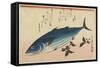 Bonito and Cherry Leaves, 1832-1833-Utagawa Hiroshige-Framed Stretched Canvas