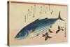 Bonito and Cherry Leaves, 1832-1833-Utagawa Hiroshige-Stretched Canvas