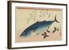 Bonito and Cherry Leaves, 1832-1833-Utagawa Hiroshige-Framed Giclee Print