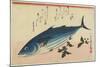 Bonito and Cherry Leaves, 1832-1833-Utagawa Hiroshige-Mounted Giclee Print