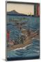Bonito Fishing on the Ocean, Tosa Province, September 1855-Utagawa Hiroshige-Mounted Giclee Print