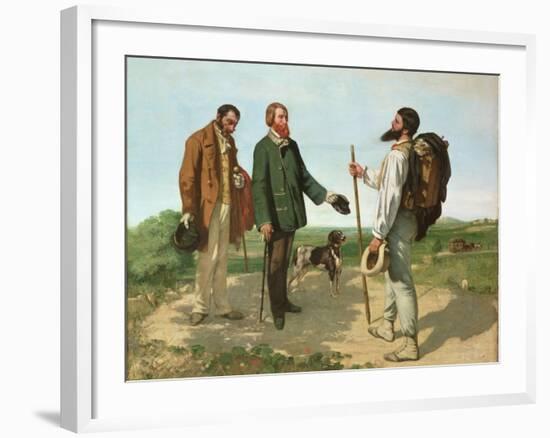 Bonjour, Monsieur Courbet-Gustave Courbet-Framed Giclee Print