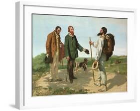 Bonjour, Monsieur Courbet-Gustave Courbet-Framed Giclee Print