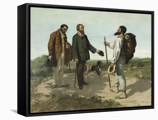 Bonjour, Monsieur Courbet-Gustave Courbet-Framed Stretched Canvas